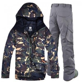 2019 GSOU SNOW Men Ski Suit Ski Clothing Trouser Snowboard Windproof Waterproof Outdoor Sport Wear Hooded Winter Suit Set Coat
