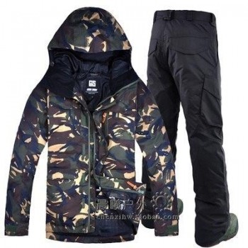 2019 GSOU SNOW Men Ski Suit Ski Clothing Trouser Snowboard Windproof Waterproof Outdoor Sport Wear Hooded Winter Suit Set Coat