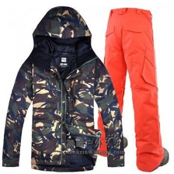 2019 GSOU SNOW Men Ski Suit Ski Clothing Trouser Snowboard Windproof Waterproof Outdoor Sport Wear Hooded Winter Suit Set Coat