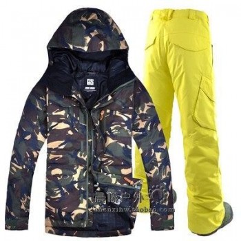 2019 GSOU SNOW Men Ski Suit Ski Clothing Trouser Snowboard Windproof Waterproof Outdoor Sport Wear Hooded Winter Suit Set Coat