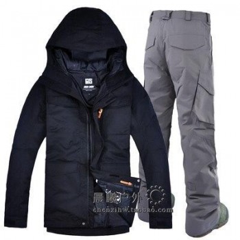 2019 GSOU SNOW Men Ski Suit Ski Clothing Trouser Snowboard Windproof Waterproof Outdoor Sport Wear Hooded Winter Suit Set Coat