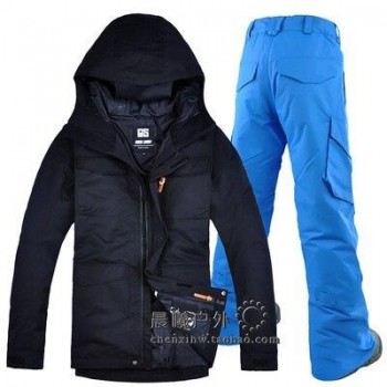 2019 GSOU SNOW Men Ski Suit Ski Clothing Trouser Snowboard Windproof Waterproof Outdoor Sport Wear Hooded Winter Suit Set Coat