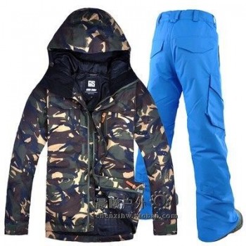 2019 GSOU SNOW Men Ski Suit Ski Clothing Trouser Snowboard Windproof Waterproof Outdoor Sport Wear Hooded Winter Suit Set Coat