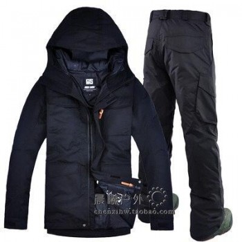 2019 GSOU SNOW Men Ski Suit Ski Clothing Trouser Snowboard Windproof Waterproof Outdoor Sport Wear Hooded Winter Suit Set Coat