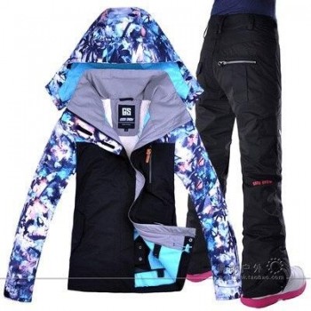 2019 GSOU SNOW Women Ski Suit Snowboard Jacket Pant Windproof Waterproof Outdoor Sport Wear Female Hooded Clothing Trouser New