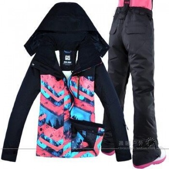 2019 GSOU SNOW Women Ski Suit Snowboard Jacket Pant Windproof Waterproof Outdoor Sport Wear Female Hooded Clothing Trouser New