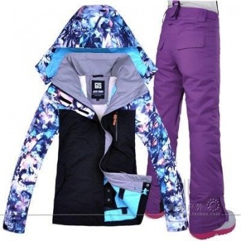 2019 GSOU SNOW Women Ski Suit Snowboard Jacket Pant Windproof Waterproof Outdoor Sport Wear Female Hooded Clothing Trouser New