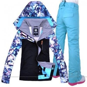 2019 GSOU SNOW Women Ski Suit Snowboard Jacket Pant Windproof Waterproof Outdoor Sport Wear Female Hooded Clothing Trouser New