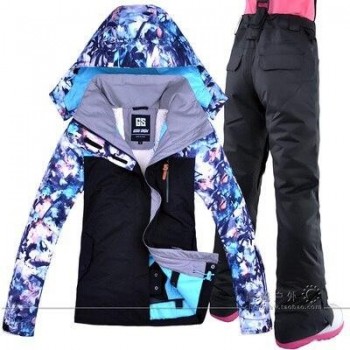 2019 GSOU SNOW Women Ski Suit Snowboard Jacket Pant Windproof Waterproof Outdoor Sport Wear Female Hooded Clothing Trouser New