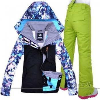 2019 GSOU SNOW Women Ski Suit Snowboard Jacket Pant Windproof Waterproof Outdoor Sport Wear Female Hooded Clothing Trouser New