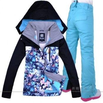 2019 GSOU SNOW Women Ski Suit Snowboard Jacket Pant Windproof Waterproof Outdoor Sport Wear Female Hooded Clothing Trouser New