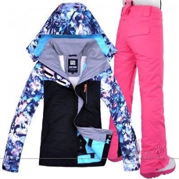 2019 GSOU SNOW Women Ski Suit Snowboard Jacket Pant Windproof Waterproof Outdoor Sport Wear Female Hooded Clothing Trouser New