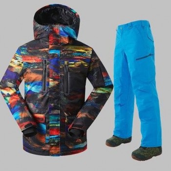 GSOU SNOW Men Ski Suit Snowboard Jacket Pant Windproof Waterproof Outdoor Sport Wear Super Warm Skiing Clothing Trouser Suit New