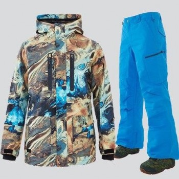 GSOU SNOW Men Ski Suit Snowboard Jacket Pant Windproof Waterproof Outdoor Sport Wear Super Warm Skiing Clothing Trouser Suit New