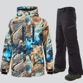 GSOU SNOW Men Ski Suit Snowboard Jacket Pant Windproof Waterproof Outdoor Sport Wear Super Warm Skiing Clothing Trouser Suit New