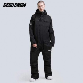 GSOU SNOW Women Men One Piece Ski Suit Skiing Snowboard Clothing Windproof Waterproof Breathable Unisex Outdoor Sport Wear New