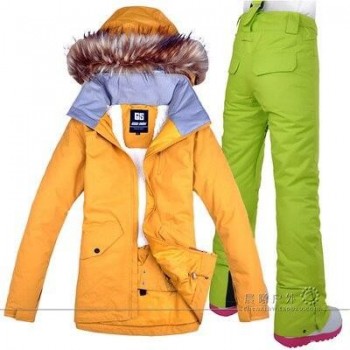 GSOU SNOW Women Ski Suit Snowboard Jacket Pant Super Warm Winter Suit Windproof Waterproof Outdoor Sport Wear Female Suit