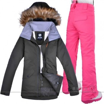GSOU SNOW Women Ski Suit Snowboard Jacket Pant Super Warm Winter Suit Windproof Waterproof Outdoor Sport Wear Female Suit