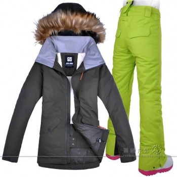 GSOU SNOW Women Ski Suit Snowboard Jacket Pant Super Warm Winter Suit Windproof Waterproof Outdoor Sport Wear Female Suit
