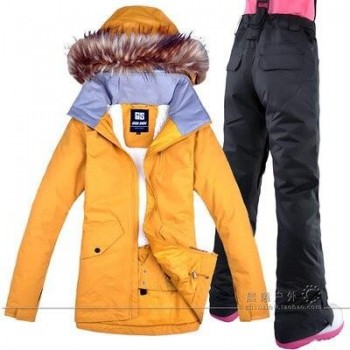 GSOU SNOW Women Ski Suit Snowboard Jacket Pant Super Warm Winter Suit Windproof Waterproof Outdoor Sport Wear Female Suit