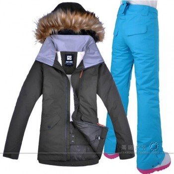 GSOU SNOW Women Ski Suit Snowboard Jacket Pant Super Warm Winter Suit Windproof Waterproof Outdoor Sport Wear Female Suit