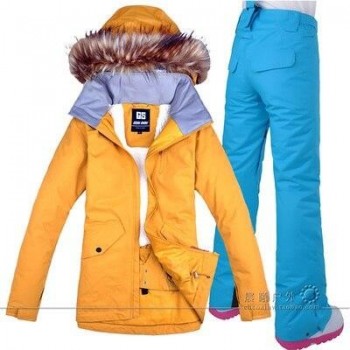 GSOU SNOW Women Ski Suit Snowboard Jacket Pant Super Warm Winter Suit Windproof Waterproof Outdoor Sport Wear Female Suit