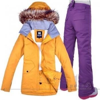 GSOU SNOW Women Ski Suit Snowboard Jacket Pant Super Warm Winter Suit Windproof Waterproof Outdoor Sport Wear Female Suit