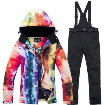 New Thick Warm Ski Suit Women Waterproof Windproof Skiing and Snowboarding Jacket Pants Set Female Snow Costumes Outdoor Wear