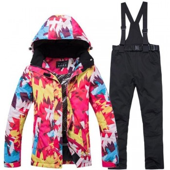 New Thick Warm Ski Suit Women Waterproof Windproof Skiing and Snowboarding Jacket Pants Set Female Snow Costumes Outdoor Wear